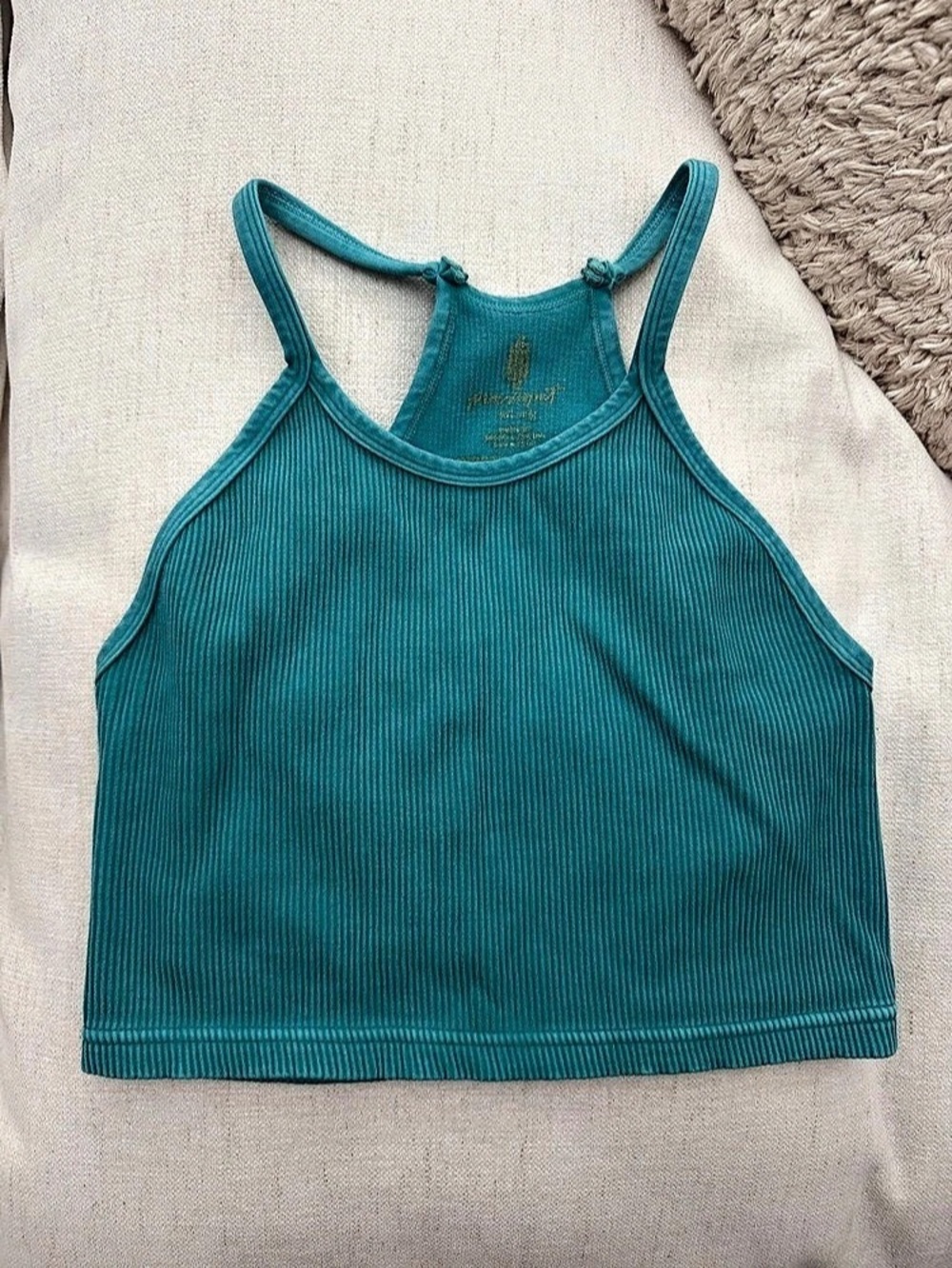 Free People FP Movement Ribbed Racerback Tank turquoise. Size M/L